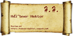 Hübner Hektor névjegykártya